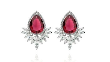 

AAA+ Swiss Cubic Zirconia Women's Big Stud Earrings Fashion Hearts and Arrows Crystal Earring Femme Fine Jewelry
