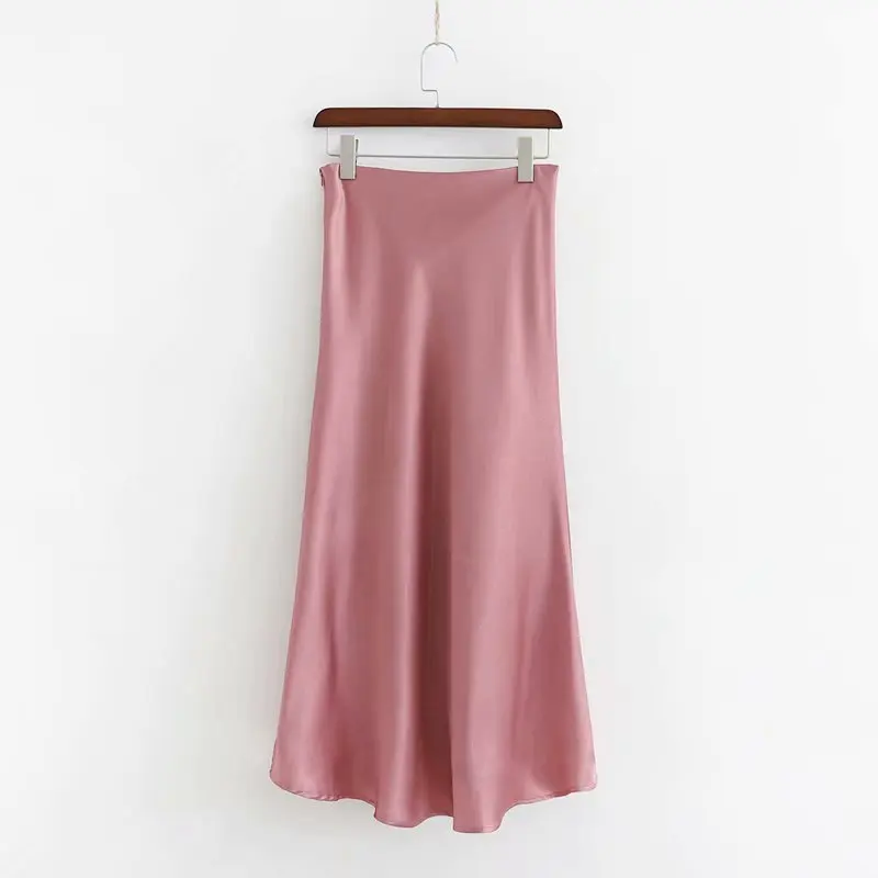 Heydress женская летняя блестящая атласная юбка труба розовая пикантная средней