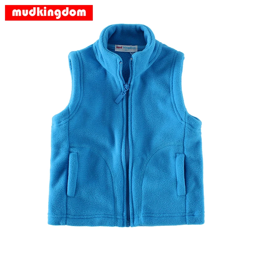 Mudkingdom Baby Girls Vest Fleece Children's Jackets Warm Kids Zipper