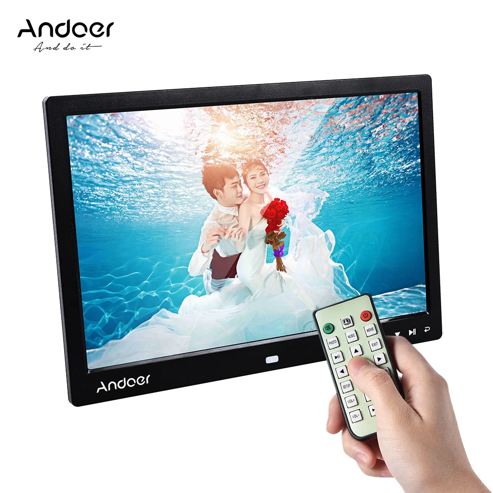 

Andoer 13" LED Digital Photo Frame Screen Desktop Album Display Images 1080P MP4 Video MP3 Audio TXT eBook Clock Calendar Stand