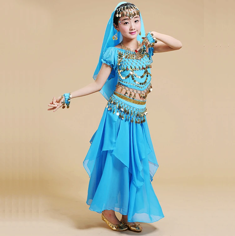 New Kids Belly Dance Costume Children Dance Costumes Girl Belly Dance Dancer Clothes Kid Indian Dance Costumes For Kids 4pcs/set