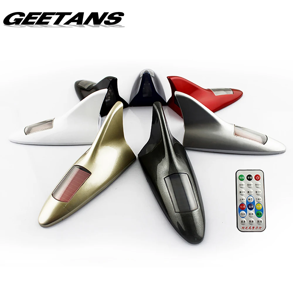 GEETANS 10 led new type Auto Car Solar powered LED Flashing Shark Fin Warning Tail Lights