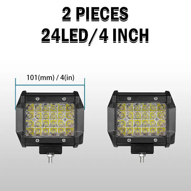4 7 12 17 20 дюймов Quad строк светодиодный светильник бар работа прямой Combo Луч Туман головной светильник для внедорожный ATV УАЗ 4x4 Пина 12В 24V Автомобильное трактор - Цвет: 2 x 4 inch light bar