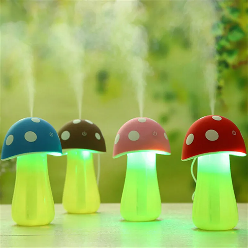 

USB Mini Mushroom Humidifier Cute Cartoon LED Night Humidifier Household Mute Mist Maker DC5V 200ML Diffuser