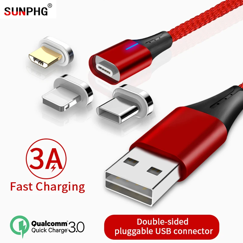 

3 in 1 Magnetic Charging Usb Cable For iPhone 6 7 8 X XS XR Max Magnet Charger For Meizu M3 M5 M6 Note Maisie Super 3A Data Line
