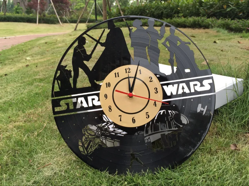 Звездные войны 3D настенные часы Виниловая пластинка часы креативные Подвесные часы украшение дома