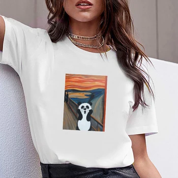 

Women Clothes Tshirt Printed Women Summer Panda Funny Painting Short Sleeve Shirt T Top Casual Female T-shirt Woman Tee