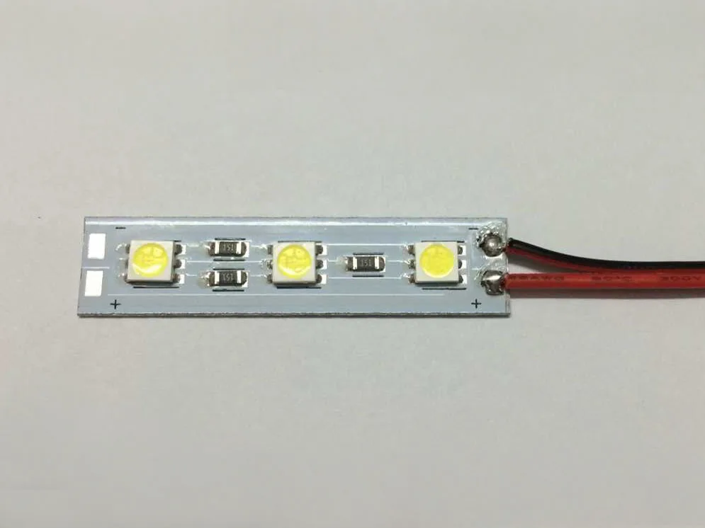 20 шт./лот 5050 SMD Светодиодная панель белый/теплый белый свет 3 светодиода 5 см
