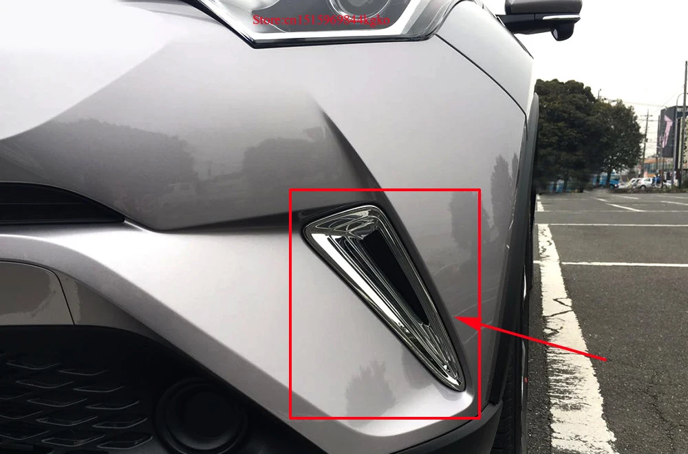 

2pcs ABS Exterior Front Bumper Side Grille Cover Trim For Toyota C-HR CHR 2016-2017