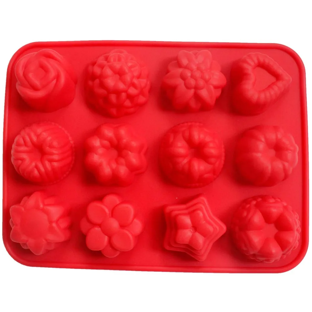 

Zicome Set of 2 Flowers Silicone Non Stick Cake Bread Mould Chocolate Jelly Candy Baking Mould