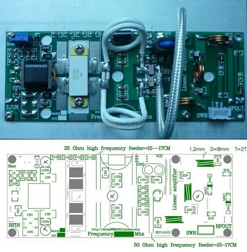 New 100W FM VHF 80Mhz-170Mhz RF Power Amplifier Board AMP DIY KITS For Ham Radio | Электронные компоненты и