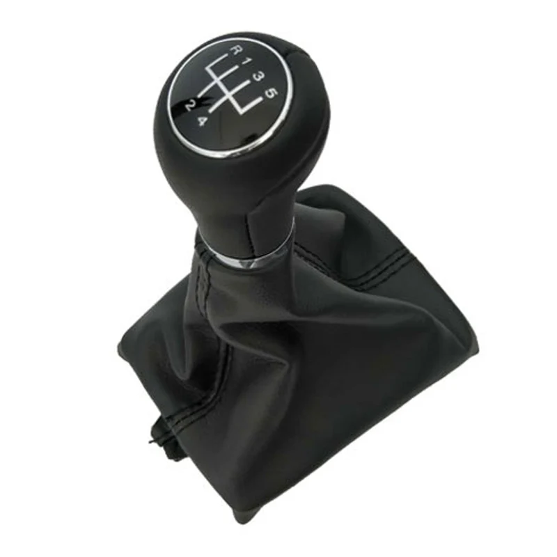 

5 6 Speed Car Shift Gear Knob With Leather Gear Shift Collars Boot For Audi A6 A4 S4 B8 8K A5 8T 8F Q5 8R 2007-2015 C6 2004-2012