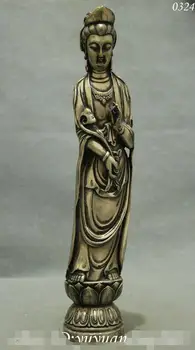 

Chinese Buddhism Silver RuYi Kwan-Yin GuanYin Goddess Boddhisattva Buddha Statue