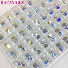 10 шт Хэллоуин дизайн ногтей череп Flatbacks Серебряная задняя сторона нет-горячей фиксации 8*10 мм дизайн ногтей Стразы Кристалл AB(009 AB