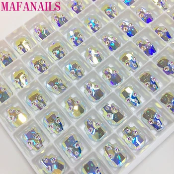 

10pcs Halloween Nail Art Skull Flatbacks Silver Back No-Hotfix 8*10MM Nail Art Rhinestones CRYSTAL AB (009 AB) *