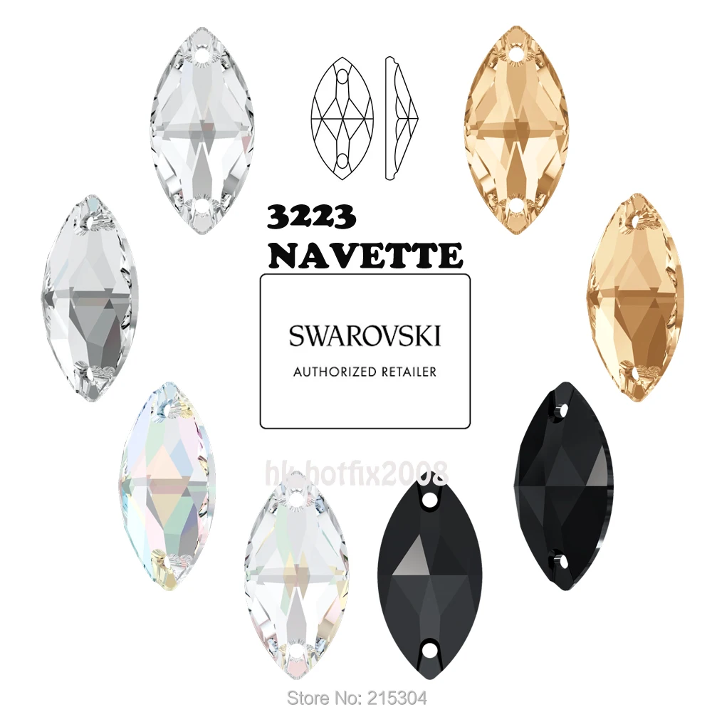 

New 2019-20 ( Pick you want ) Swarovski Elements 3223 Navette ( 2 holes ) Sew On Rhinestones