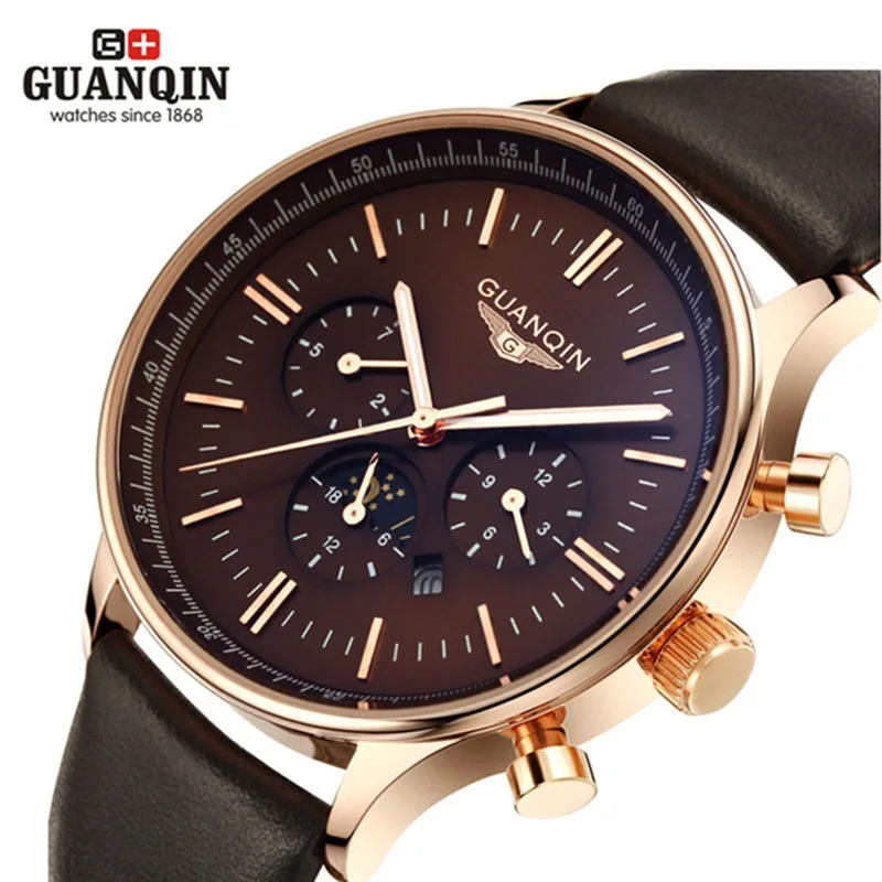 Luxury Top Brand GUANQIN Watches Men New Fashion Men's Big Dial Designer Quartz Watch Male Wristwatch Classic Sport Dress Watch Luxury Top Brand GUANQIN Watches Men New Fashion Men's Big Dial Designer Quartz Watch Male Wristwatch Classic Sport Dress Watch
