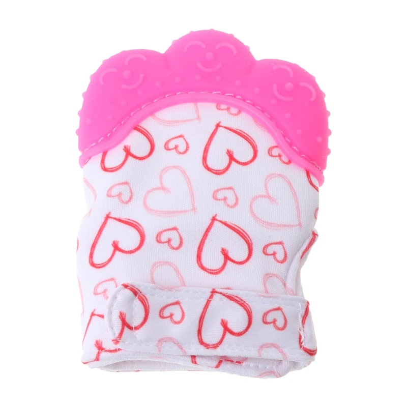 Перчатка для младенца Прорезыватель силиконовый Соска-прорезыватель для зубов Wrapper звук конфеты варежки для кормления