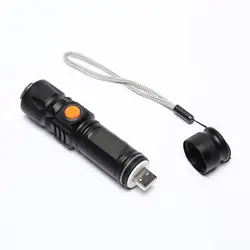 Мини зум аккумуляторная мощный USB Перезаряжаемый фонарик USB светодиодный фонарик Портативный водонепроницаемый фонарь для наружной