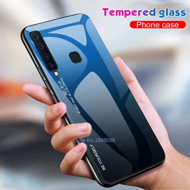 

GerTong Tempered Glass Back Cover For Samsung Galaxy J4 J6 Plus J8 A9S A7 A6 A8 A9 2018 A5 2017 Soft Edge Silicone Coque Bumper