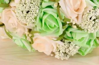 Полосатая прозрачная лента Искусственный Свадебный букет мятно-Зеленые искусственные цветы Свадебные букеты подружки невесты - Цвет: GREEN
