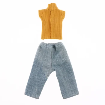 

Lovely Striped Sweater & Patchwork Jeans Suit Casual Outfits for 1/6 BJD Doll Accessories