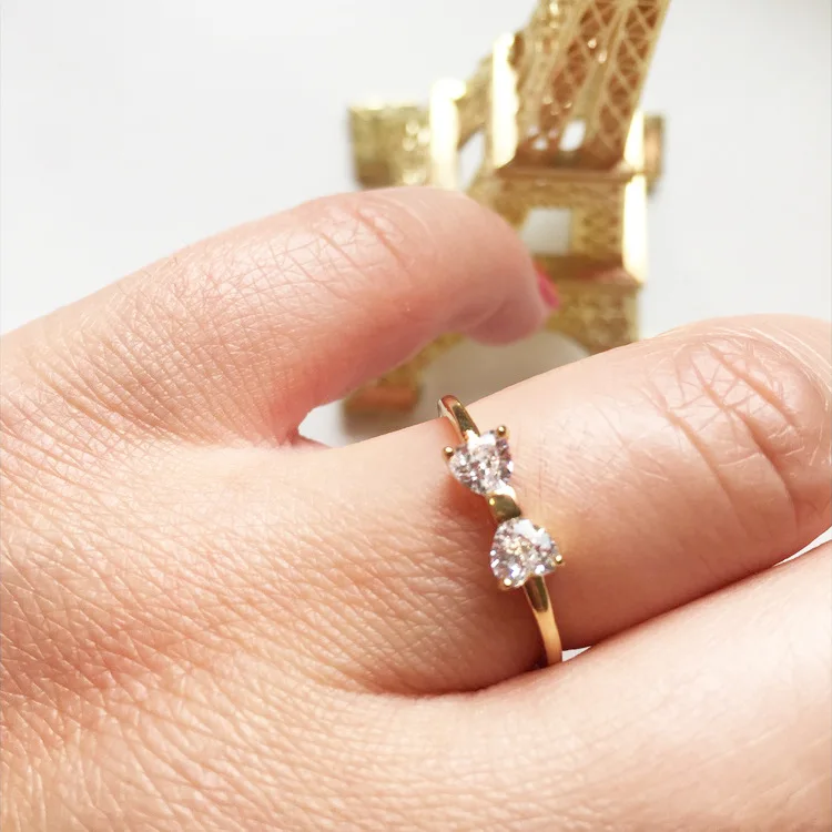 Модные Австрийские кристаллы, кольца золотого цвета, кольцо с бантом на палец, обручальное кольцо с кубическим цирконием для женщин,, Новинка