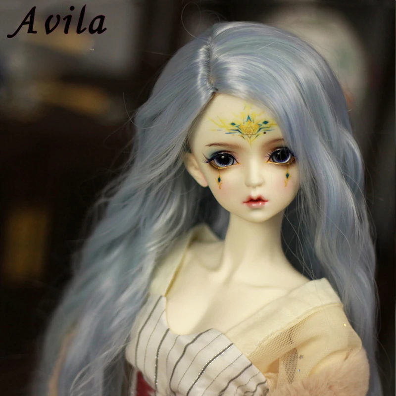 

AAAA High Quality BJD Doll Hair Wigs Imitation Mohair Super Soft for 1/3 BJD DD SD MSD Doll Long Curly Blue Gray Hair Wigs