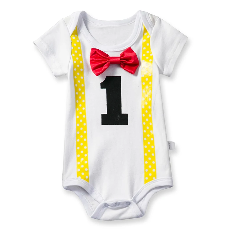 Одежда для маленьких девочек недорогая одежда для новорожденных Детский джемпер для маленьких мальчиков от 9 до 12 месяцев, комбинезон с принтом, одежда для первого дня рождения, унисекс