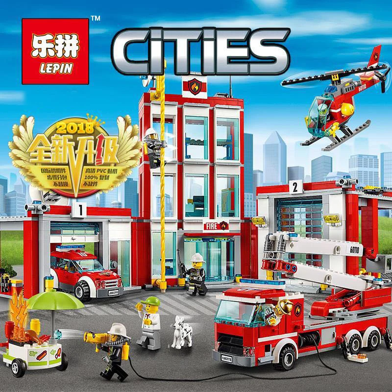 

Lepin 02052 Creative City Series Educational Toys Fire Safety Director Children's Toys Compatible Legoings 60110