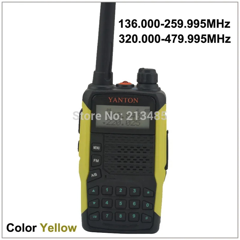 TX & RX оба от 136,000-259,995 МГц и 320,000-479,995 МГц двухдиапазонный FM портативный двухсторонний радио YANTON GT-03 цвет желтый