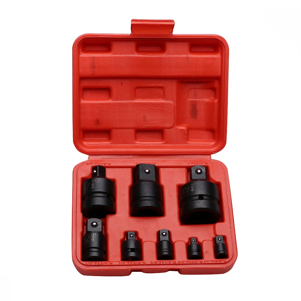 

THGS 8Pcs/Set Black Pneumatic Sleeve Socket Adapter With Steel Ball Convertor