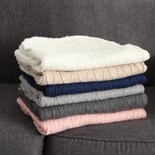 Толстый конверт для сна для новорожденных пеленание ребенка обертывание вязаное одеяло младенческой подножки коляска сна хлопчатобумажное одеяльце