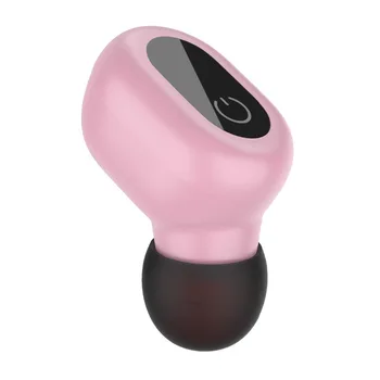

Mini Bluetooth Earbud, Single Smallest Wireless Earbud Headset Earphone Car Headset with Clear Microphone-Pink