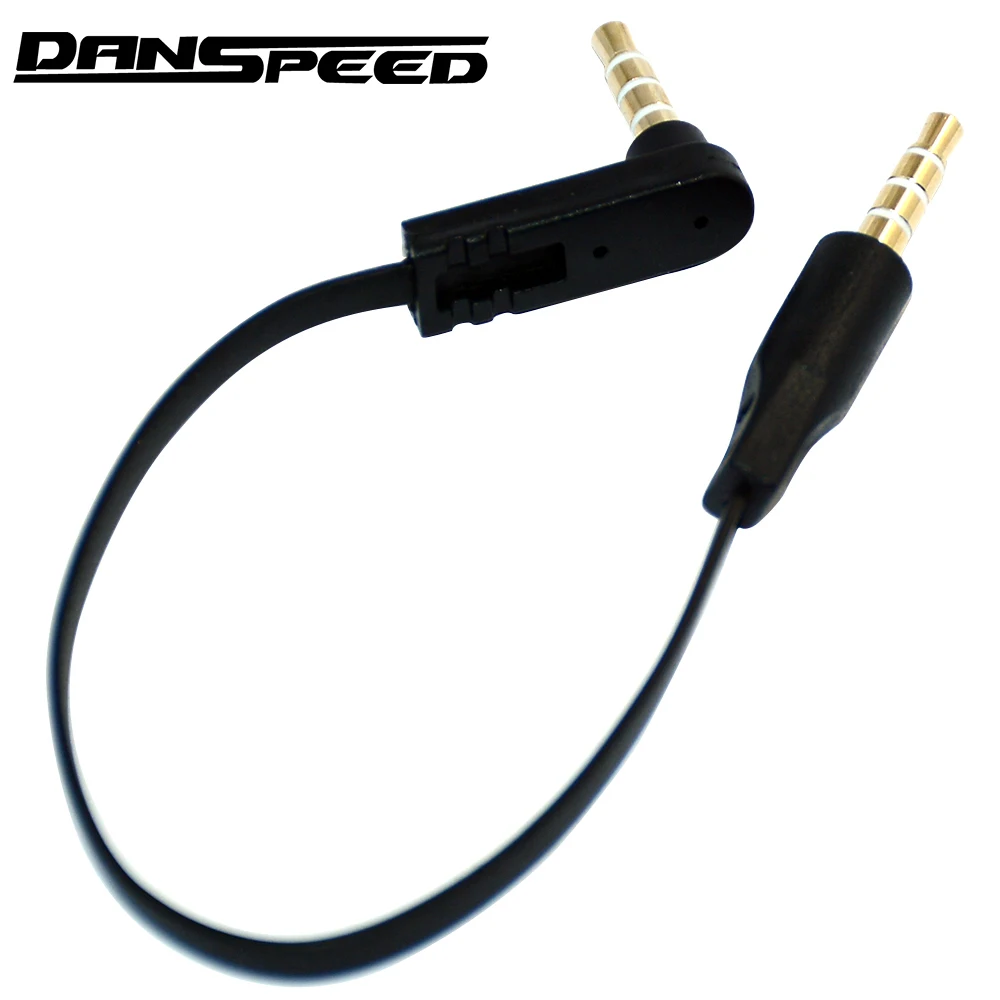 

DANSPEED 3.5mm 4-Pole Angle Male to Male Stereo Headphone Audio Flat Cable 15cm For Headphones Speaker PC Car Stereos