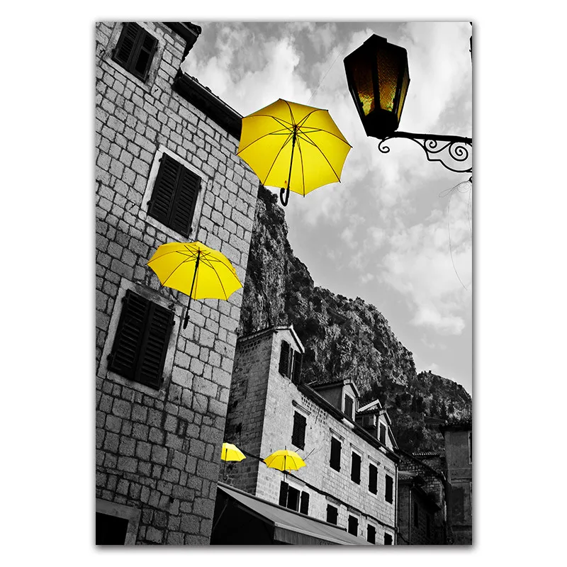 Modern-City-Building-Art-Canvas-Painting-Poster-Yellow-Umbrella-Motorcycle-Canvas-Print-Home-Decor-Picture-For (1)