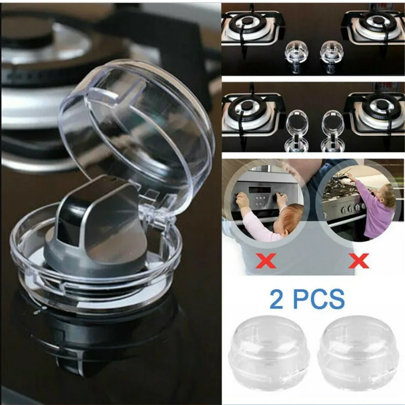 

2Pcs Universal Kitchen Stove Knob Covers Kitchen Protection Locks Clear for Child Safety Oven Knobs Protector Gas Locks