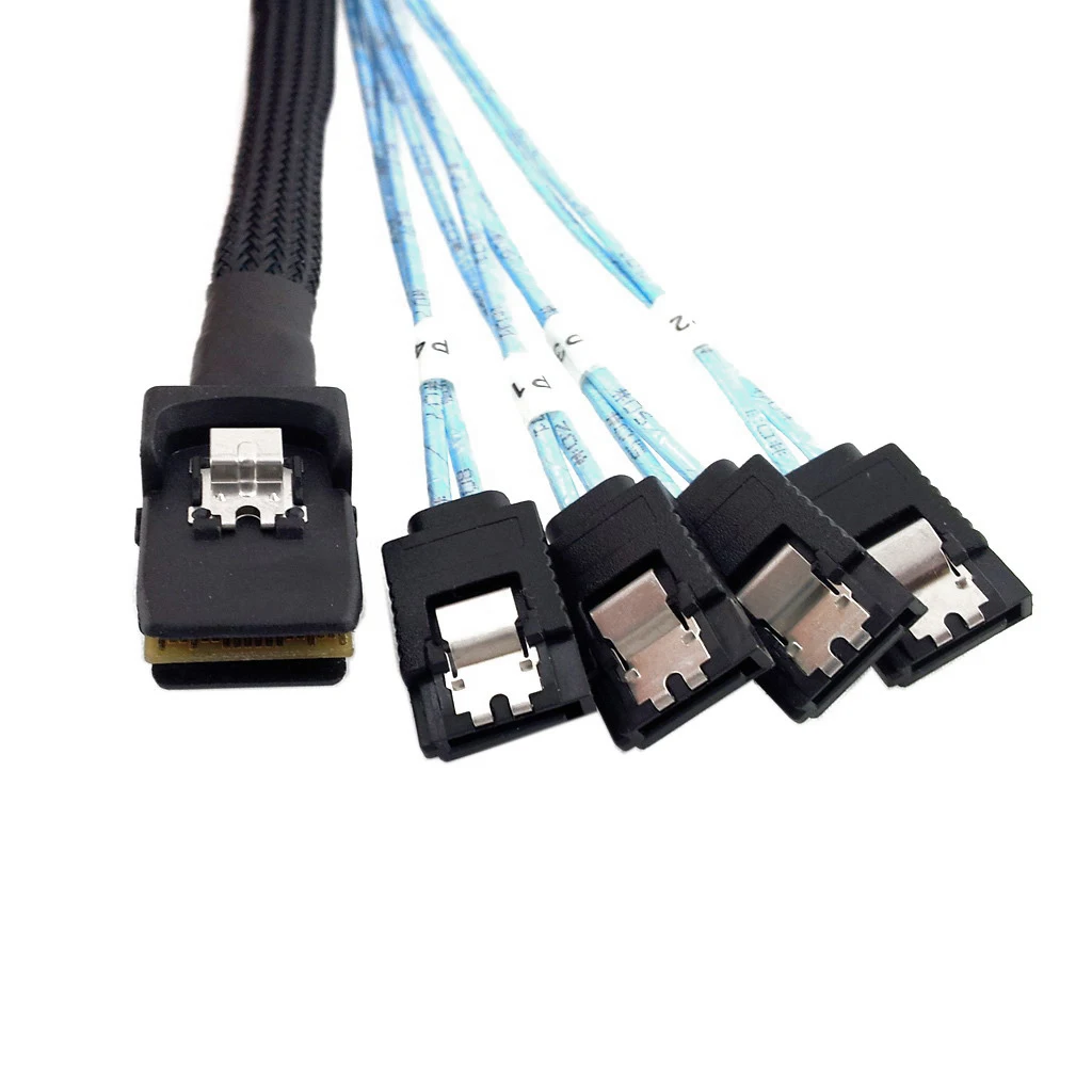 

CYDZ Mini SAS 4i SFF 8087 36P to 4 SATA 7p Internal Hard Disk Drive Cable 10Gbps 1m