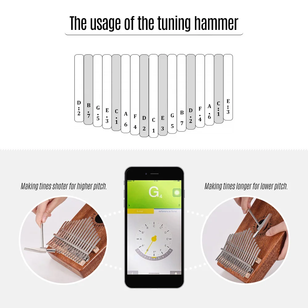 GECKO K17M 17 key Kalimba большой палец пианино Mbira красное дерево твердое с сумкой для