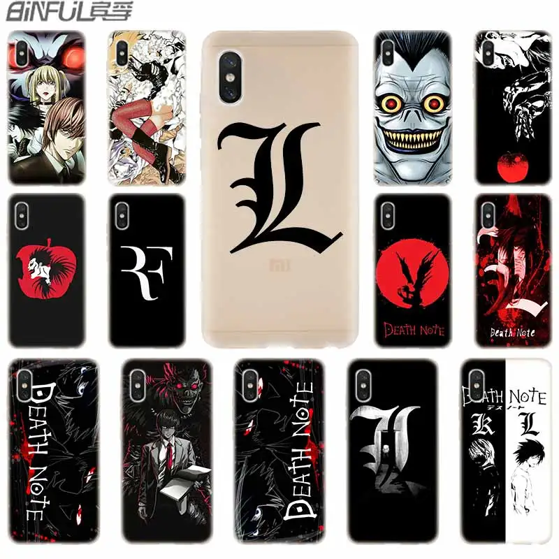 

cover soft Silicone TPU Case For Xiaomi Xiaomi Mi 5X 9 8 A2 Lite 6X F1 Mix 2s Max3 Redmi Note 7 Go Anime Death Note