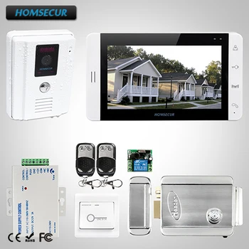 

HOMSECUR 7" Video Door Phone Intercom System Electric Lock+Keys :L3:TC011-W Camera(White)+TM703-W Monitor (White)+Lock