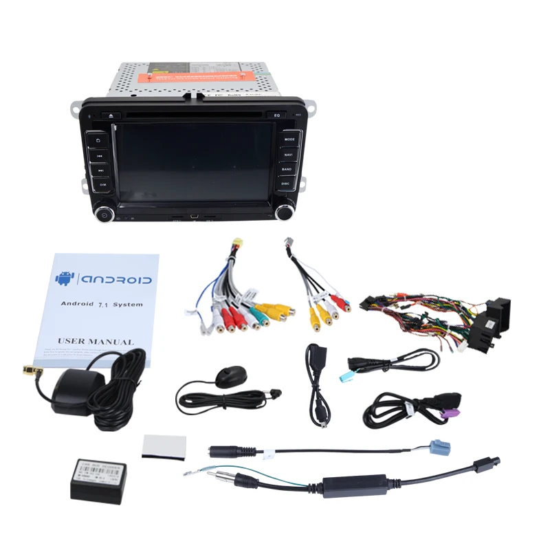 Discount 7 Inch Android 9.0 2 Din Car DVD Player For VW Golf Tiguan Skoda Fabia Rapid Seat Leon Skoda CANBUS Wifi GPS BT USB Radio 5