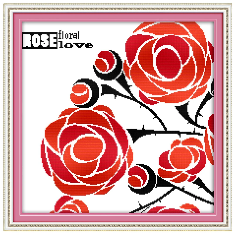 Aliexpress.com : Buy The Red Rose Counted Cross Stitch ...