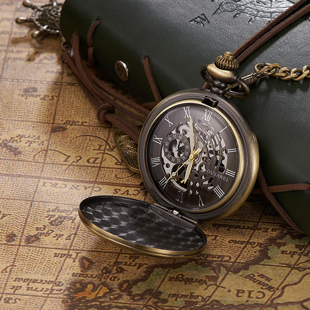 Vintage Bronze Steampunk Hollow Antique Watches Chain Gift Necklace Retro Pendant Cool OUYAWEI Men Mechanical Pocket 1 Vintage Bronze Steampunk Hollow Antique Watches Chain Gift Necklace Retro Pendant Cool OUYAWEI Men Mechanical Pocket 4