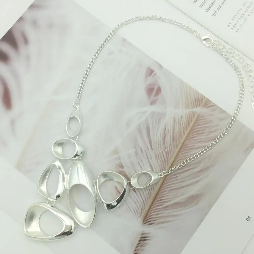 Buy Fashion Circles Pendant Necklace Silver Color
