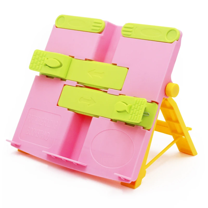 

Portable folding book stand adjustment degree convent book shelf book holder special book slot large area for kids reading study