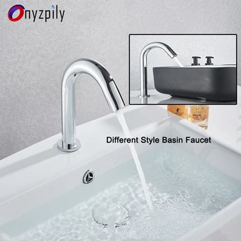 

Onyzpily Chrome High/Low Basin Sense Faucets Single Cooling Hole Mixer Tap Basin Faucets For Bathroom Kitchen