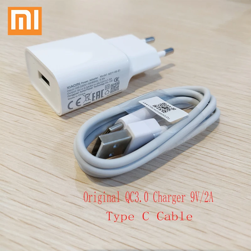 

Original For XIAOMI POCOPHONE F1 Charger EU Plug QC 3.0 Fast Adapter Type C Cable Fast Charger For XIAOMI Pocophone F1 Poco F1