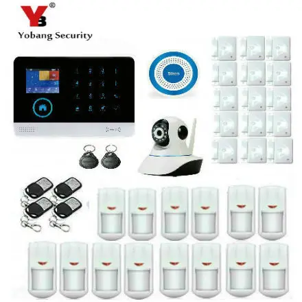 

YobangSecurity Touch keypad WIFI GSM IOS Android APP Wireless Home Burglar Security Alarm System Smoke Sensor Fire Detector