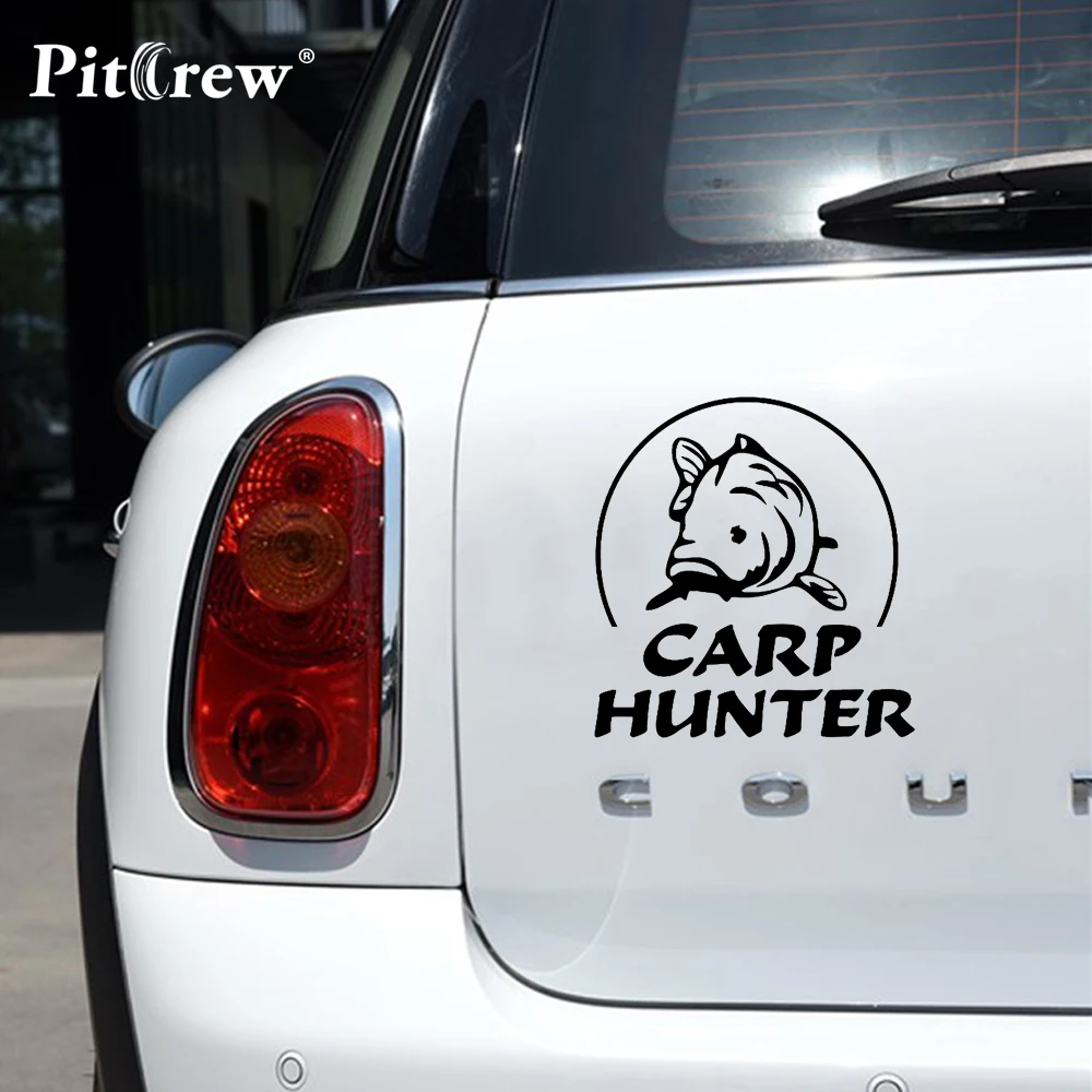 1PC High Quality 12.2*12.9cm Carp Hunter Car Styling Stickers Decals